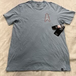 ‘47 Brand Houston Oilers T Shirt Medium Retro NFL Historic Graphic Baby Blue NWT